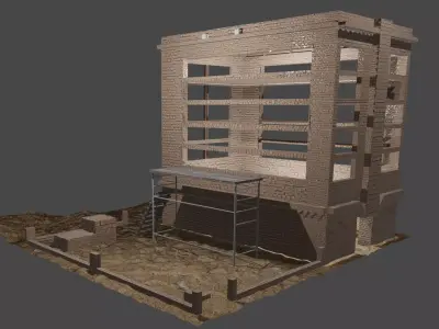 Building under construction 00 READ DESCRIPTION FOR TEXTURES 00 Free 3D model