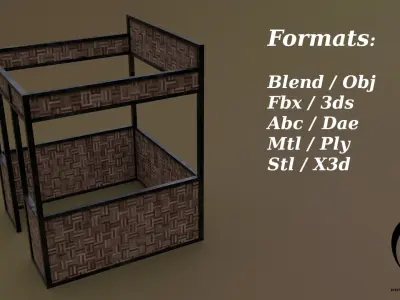 Stall stand 02 R Low-poly 3D model
