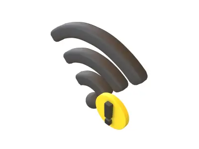 Wifi Problem Symbol v1 012 Low-poly 3D model