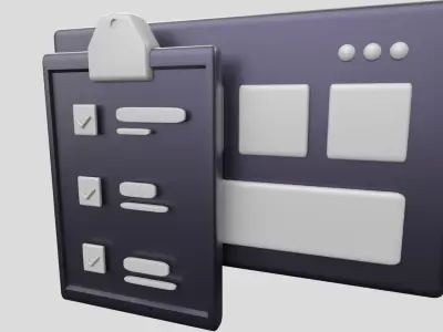 3D app web Icon Low-poly 3D model-03 Low-poly 3D model