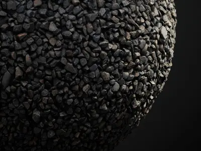Scanned Seamless Dark Gravel  PBR Texture Texture