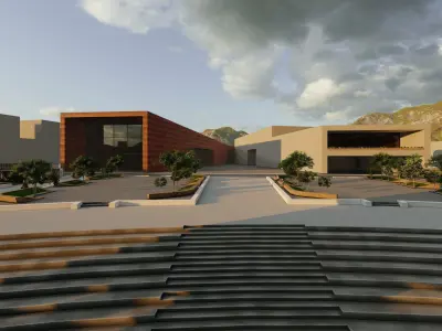 An Urban Design Project includes Shopping Mall Apartment Complex 3D model