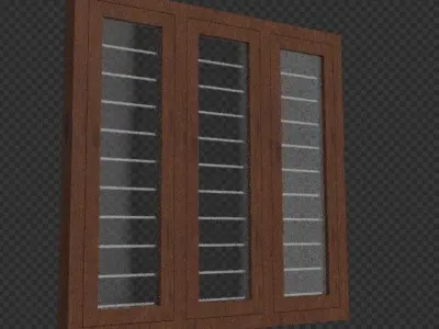 Wooden Framed Glazed Window Low-poly 3D model