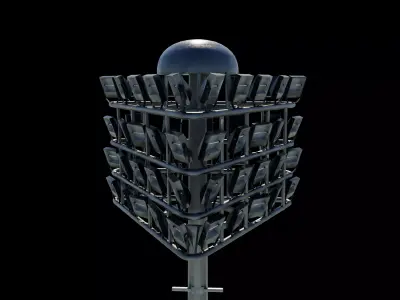 High mast lighting tower 3D model