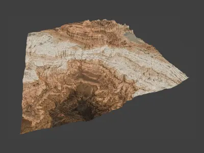 Rugged Rocky Lush Lake Outcrop Environment Terrain 3D model