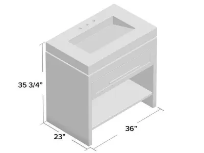 Gillian Single Bathroom Vanity 3D model