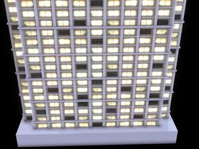 Skyscraper at Night - LowPoly Low-poly 3D model