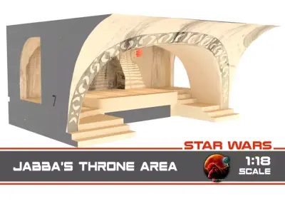 Jabbas Throne Area - small - 1-18 Hasbro Kenner 3D print model