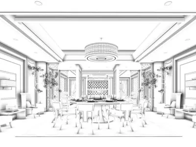 Business Restaurant - Coffee - Banquet  155 3D model
