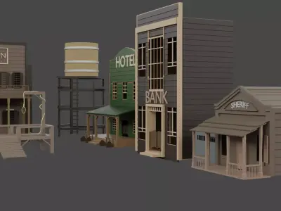 Wild West Town 3D model purchase