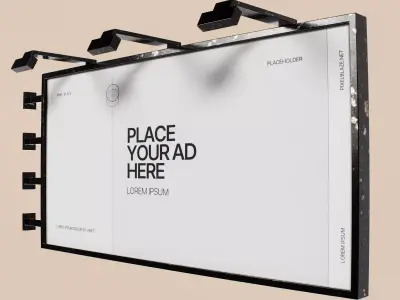 Advertising Billboard Panel Type A Low-poly 3D model