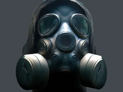 Gas mask helmet 3d model military combat Low-poly Low-poly 3D model