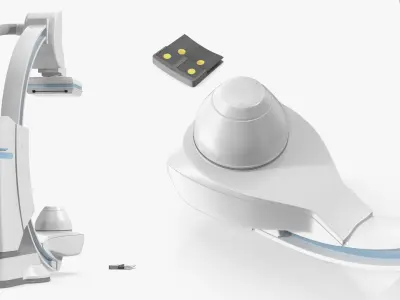  Integrated X-Ray Imaging System with Table and Overhead Screens White 
