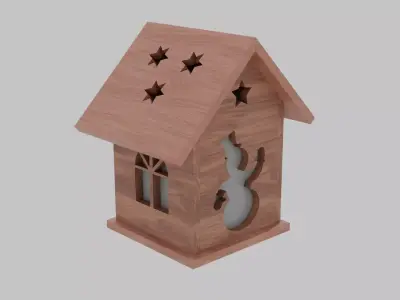 Tiny Cottage Christmas Projector Lamp Low-poly 3D model