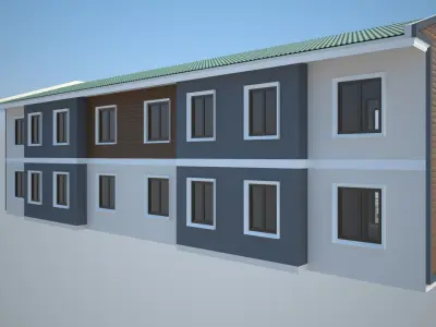 Villa Model three story apartment building 3D model