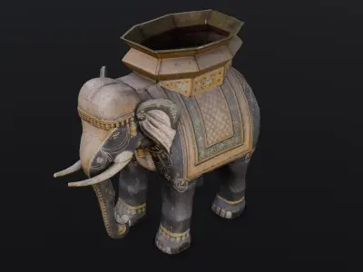 Professional Elephant Statue 3D Model Low-poly 3D model