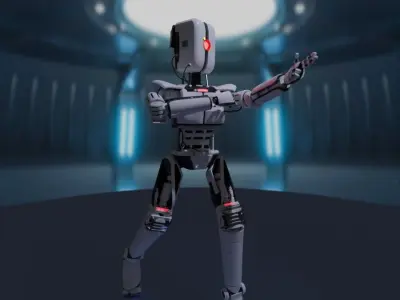 Sci-Fi Robot SCAER Rigged 3D Model 3D model
