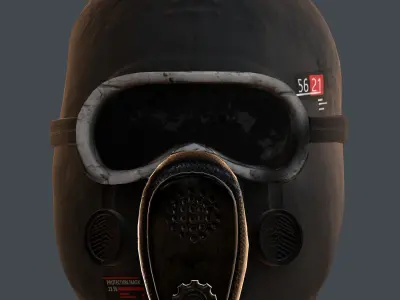 Gas mask helmet 3d model scifi Low-poly  Low-poly 3D model 185