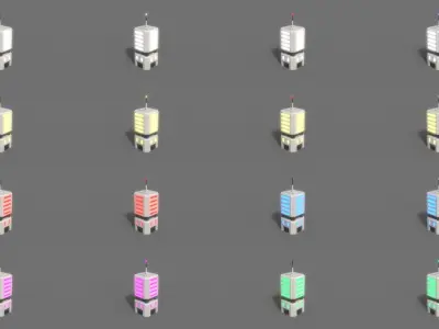 PBR Sci-Fi Building A22 Low-poly 3D model