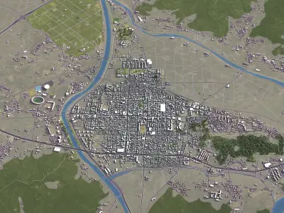 Sangju - 3D City Model Low-poly 3D model