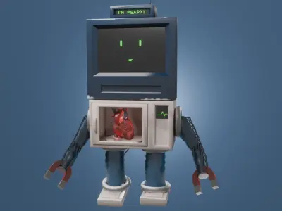 Home appliances robot Low-poly 3D model