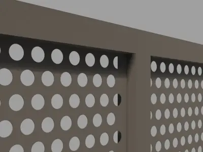 Metal Perforated Railing Free 3D model