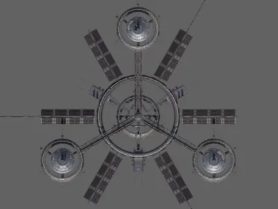 Low Poly Space Station 3 Low-poly 3D model