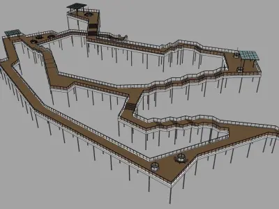 wooden bridges 3d model 3D model
