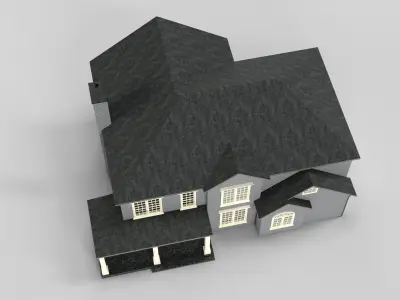 British House Design 11T2  Low-poly 3D model