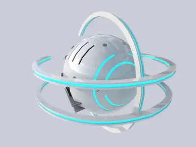 Sphere ship Low-poly 3D model