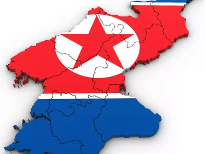 3D Political Map of North Korea 3D model