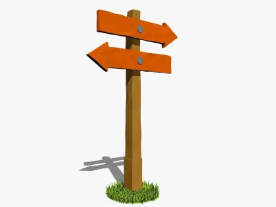 Wooden Arrows Low-poly 3D model