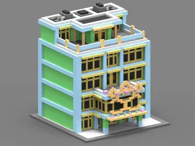House Voxel - 17 Low-poly 3D model