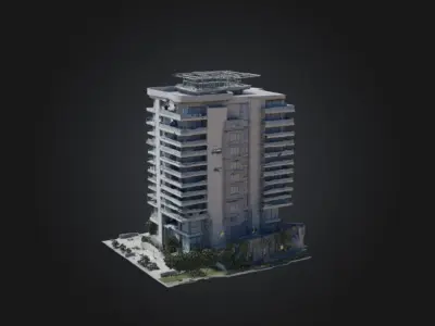 Post Apocalyptic abandoned residential building 3D model
