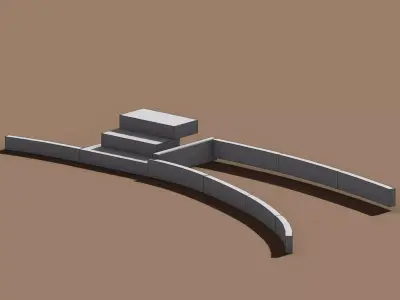 Urban Curbs and Steps PRO Set  Modular Concrete Street and Plaza 3D model