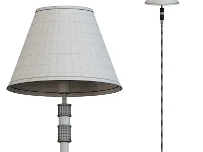 Favourite gold floor lamp with shade 3D model