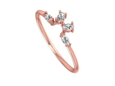 Solitaire Women Light Weight Band Ring 3D print model 12