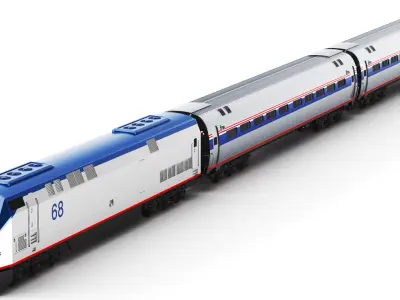  Detailed Full Train Car With Interior 