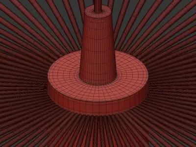 Drievoudige hanglamp van zwarte 3D model