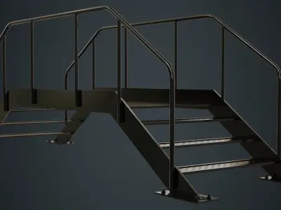 Stair 2A Low-poly 3D model