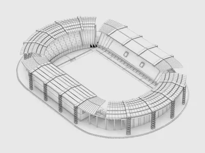 Lowpoly generic football soccer stadium Low-poly 3D model