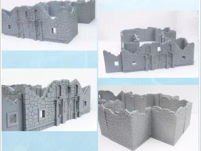 Ruined church at the Alamo Fort 28 - Cowboy USA America ACW Amer 3D print model