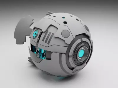 Sci fi drone game-ready Low-poly 3D model