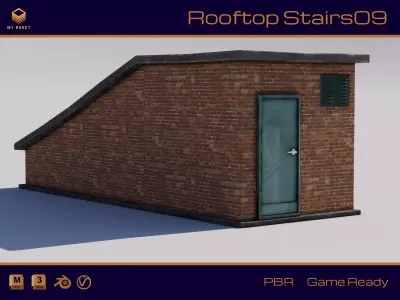 Rooftop Stairs 09 Low-poly 3D model