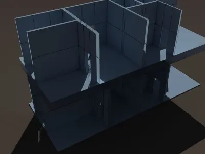 Old Factory Ruin Low Poly 137 3D model