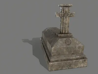 Tombstone set gravestone Low-poly 3D model