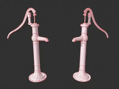 Hand Water Pump Low-poly 3D model