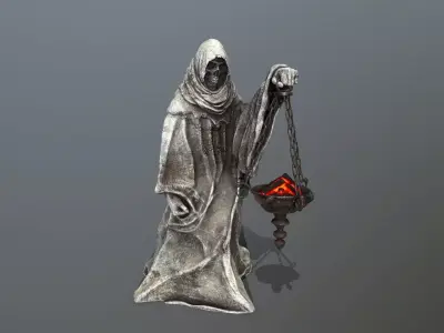 old Statue  Low-poly 3D model