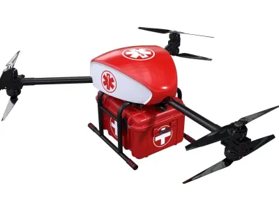 Medical Drone Tricopter 3D model