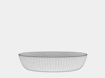 White wash basin with a round shape 3D model